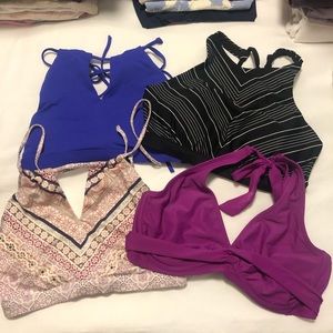 Bundle of 4 Athleta swim suit tops. Bikini tops.